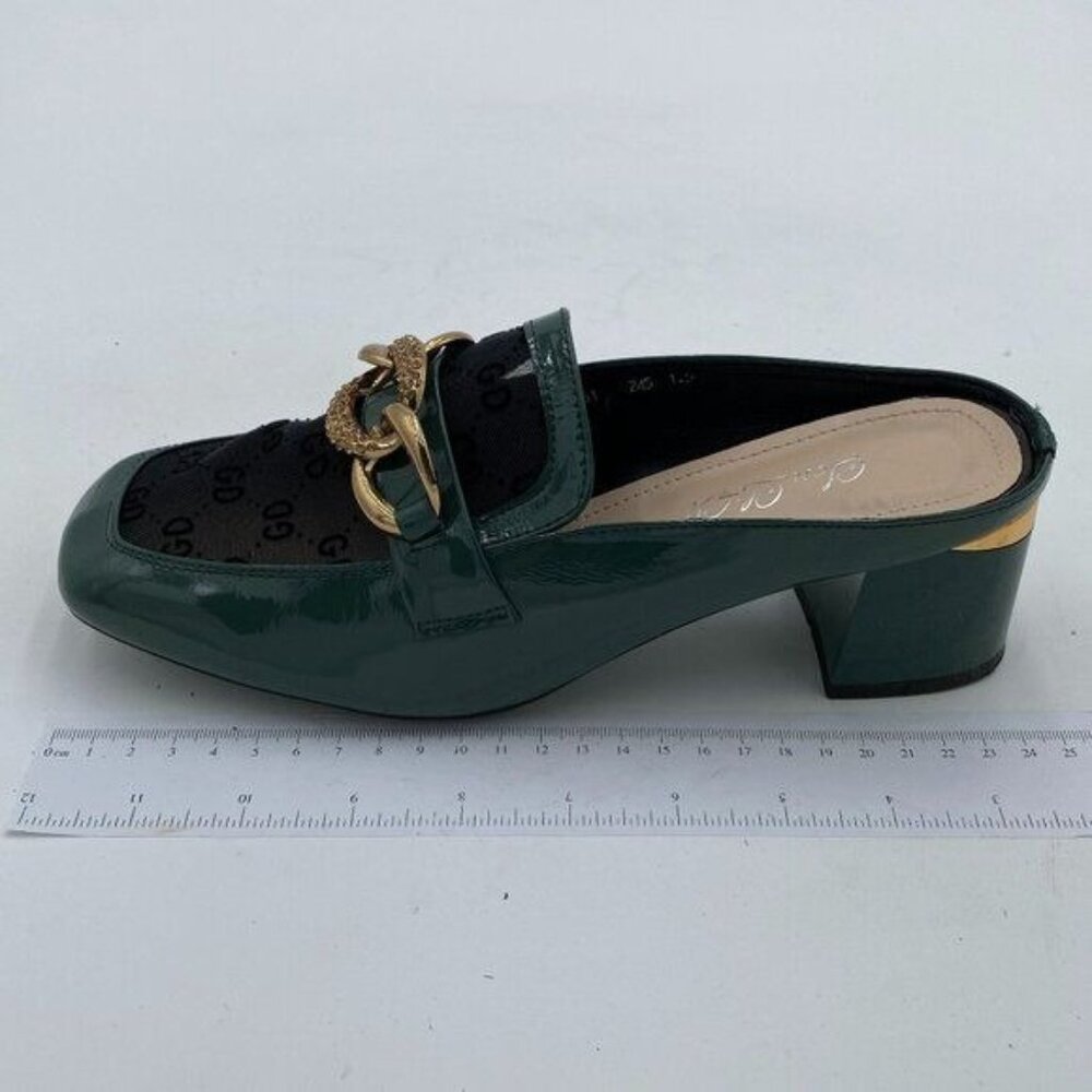 Womens Square Toe Block Heels Mid Chunky Heel Loafer Pumps Backless